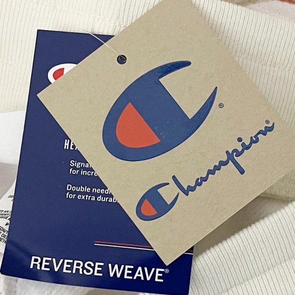 Champion Small White Patterned Reverse Weave Shorts NEW WITH TAGS - Picture 6 of 10